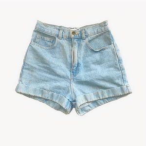 American Apparel Denim High-Waisted Shorts